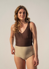 Extra long top - perfect beige & brown