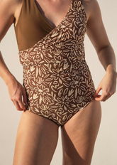 Extra high bottom more coverage - floral & coffee