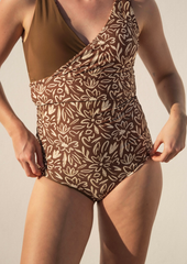 Extra high bottom more coverage - floral & coffee