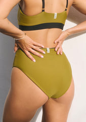 Mid high bottom - deep black & olive green