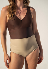 Extra high bottom more coverage - perfect beige & brown