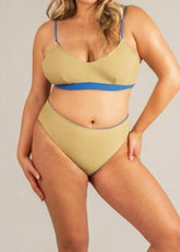 Mid high bottom - desert khaki & blue