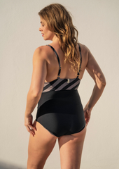 Flow top - bold stripes & black