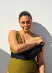 Balance top v2 - deep black & olive green