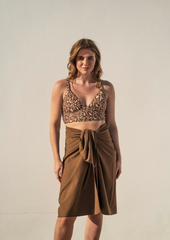 Flow top - floral & coffee