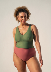 Extra long top - blush & sage