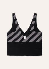 Extra long top - bold stripes & black