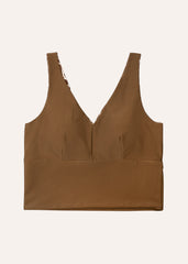 Extra long top - floral & coffee