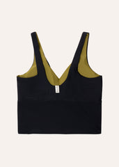 Extra long top - deep black & olive green