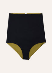 Extra high bottom more coverage - deep black & olive green