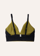 Flow top - deep black & olive green