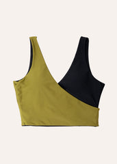 Balance top - deep black & olive green