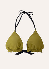 Joy top - deep black & olive green