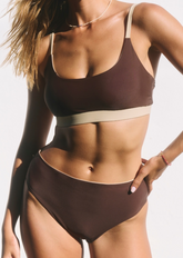 Ease top - perfect beige & coffee brown