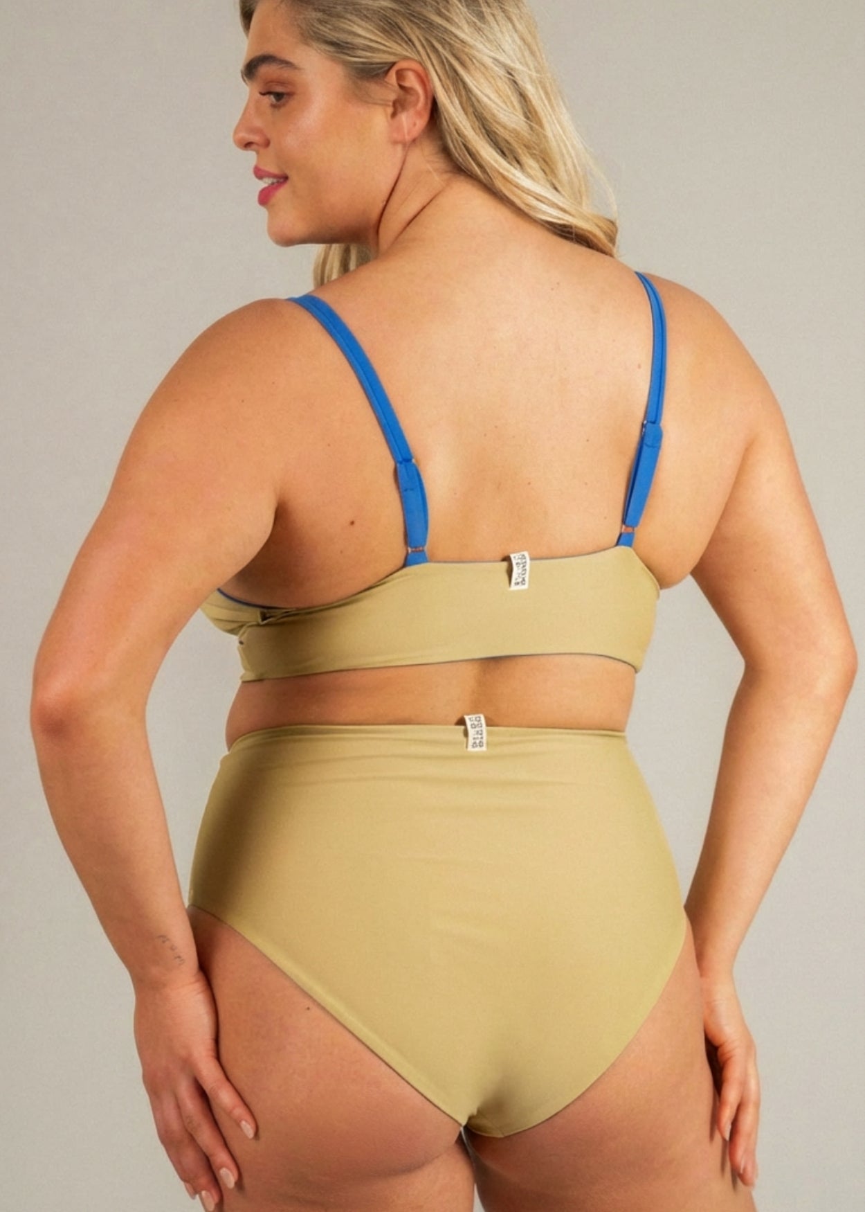 Flow top - desert kaki & blue