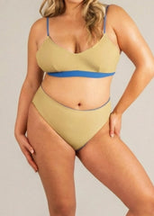 Mid high bottom - desert kaki & blue