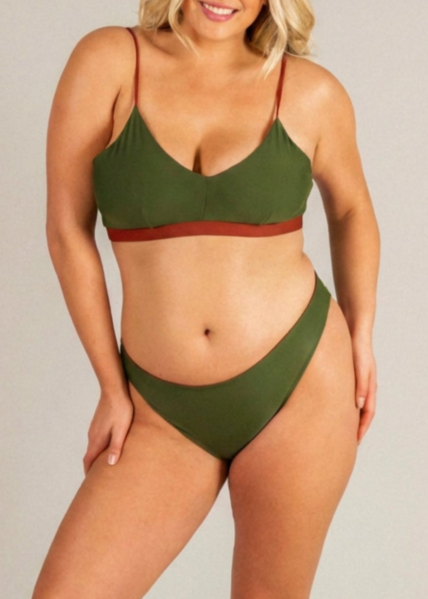 Love top - deep red & forest