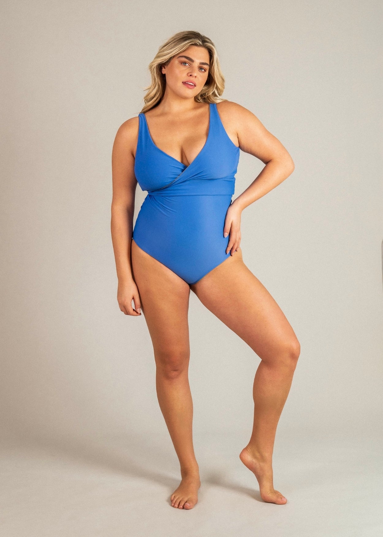 Balance top - desert kaki & blue