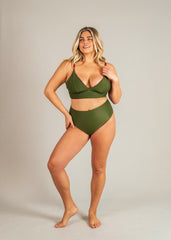 Flow top - deep red & forest