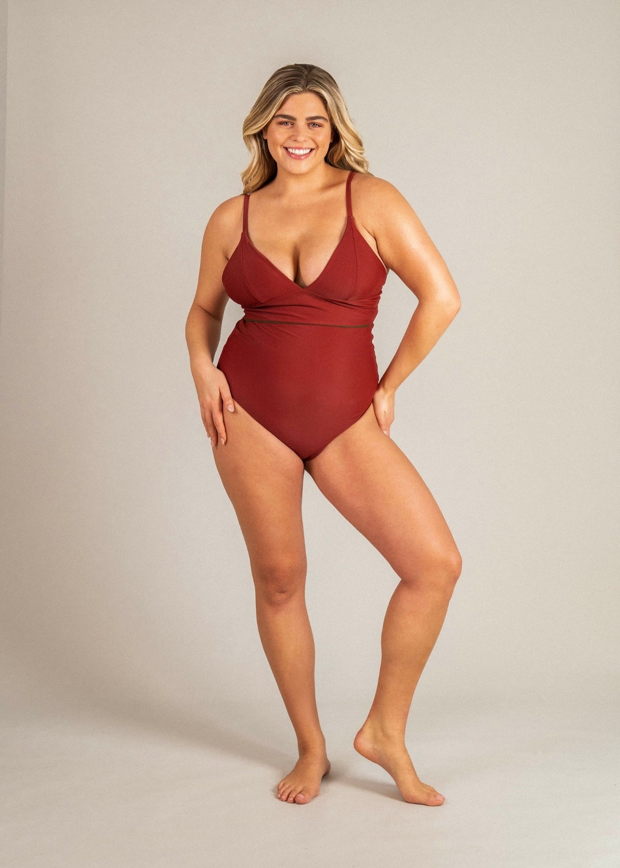 Flow top - deep red & forest