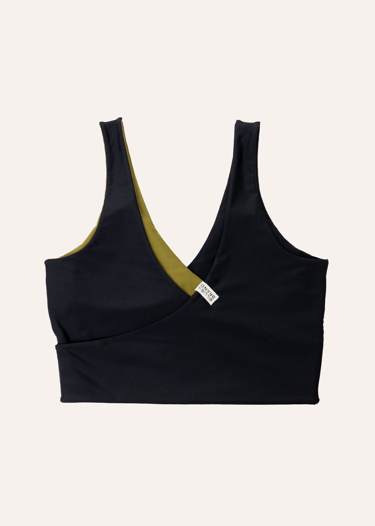 Balance top - deep black & olive green