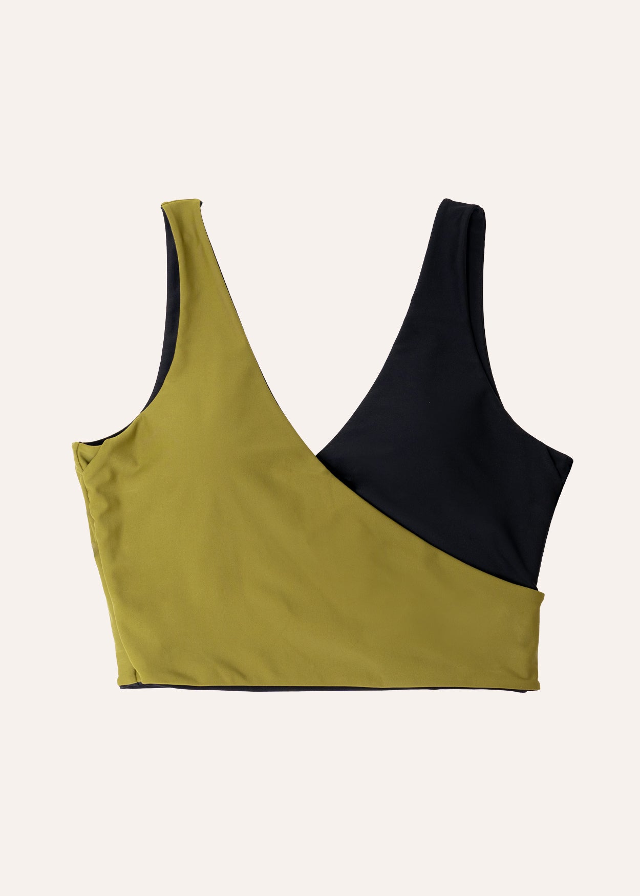 Balance top - deep black & olive green